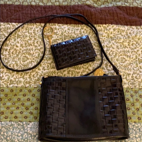 Brahmin Handbags - Black leather Brahmin crossbody and wallet!